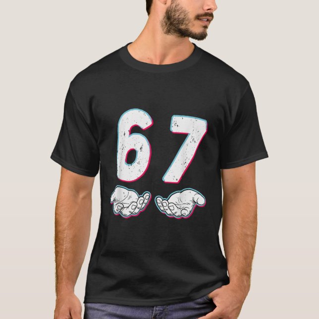 Camiseta Número 67 Seis Siete Coincidente Meme 6 7 Hallowee (Anverso)