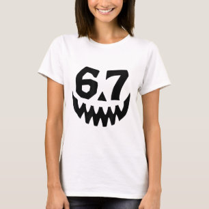 Camiseta Número 67 Seis Siete Coincidente Meme de Halloween