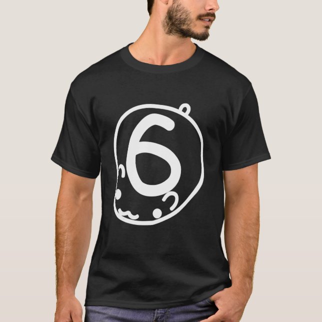 Camiseta Número 6 Cumpleaños de Hamster (Anverso)