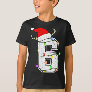 Camiseta Número 6 Cumpleaños Niño 6 Seis Navidad Feliz Cump