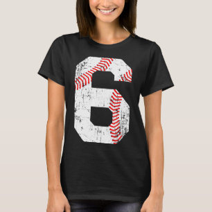 Camiseta número 6 de béisbol