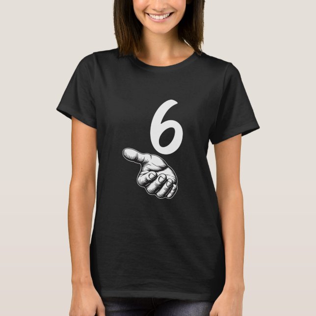 Camiseta Número 6 Duo coincidente 67 Meme Gen Alpha jerga S (Anverso)