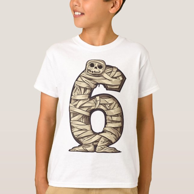 Camiseta Número 6 Mamita Tema de Halloween Niños de 6 años (Anverso)