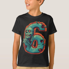 Camiseta Número 6 Niños Zombie Halloween de 6 años