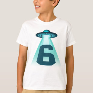 Camiseta Número 6 Secuestro Tema Alien OVNI Niños De 6 Años