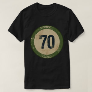 Camiseta Número 70 Vintage con Efecto de Desgaste