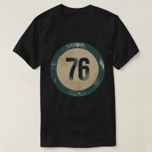Camiseta Número 76 Vintage con Efecto de Desgaste