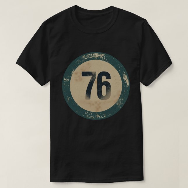 Camiseta Número 76 Vintage con Efecto de Desgaste (Diseño del anverso)
