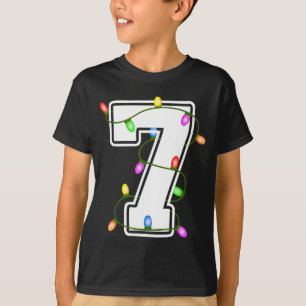 Camiseta Número 7 Cumpleaños 7 Niño Navidad Feliz Cumpleaño