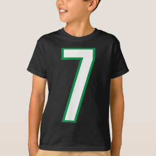 Camiseta Número 7 Deporte Verde Blanco