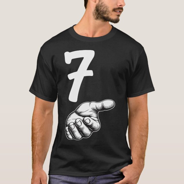 Camiseta Número 7 Duo Coincidente 67 Meme Gen Alpha Jerga F (Anverso)
