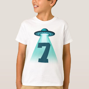 Camiseta Número 7 Secuestro Tema Alien OVNI Niños De 7 Años