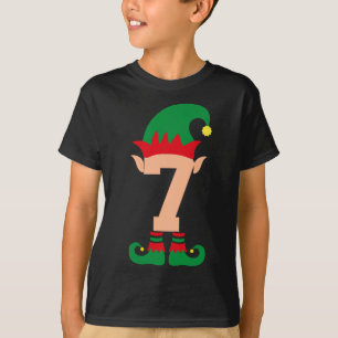Camiseta Número 7 Tema de Navidad Elf Niños de 7 años