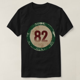 Camiseta Número 82 Vintage con Efecto de Desgaste