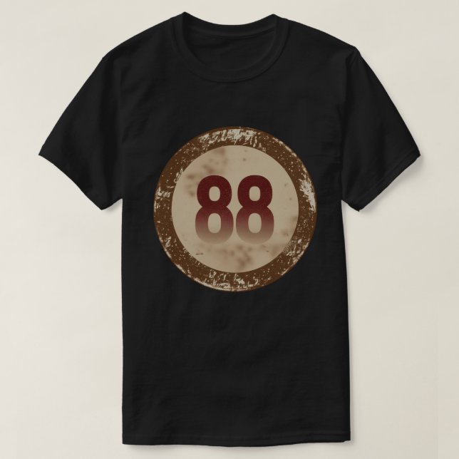 Camiseta Número 88 Vintage con Efecto de Desgaste (Diseño del anverso)