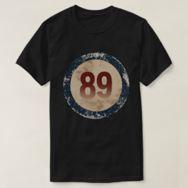 Camiseta Número 89 Vintage con Efecto de Desgaste