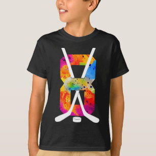 Camiseta Número 8 Años Hockey sobre Hielo Cumpleaños 8º (1)