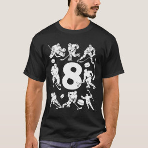 Camiseta Número 8 Años Hockey sobre Hielo Cumpleaños 8º (2)