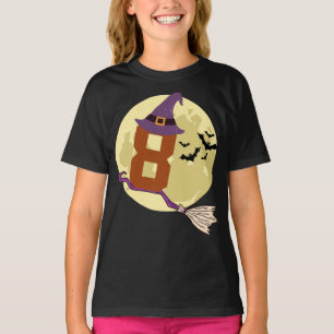 Camiseta Número 8 Halloween Brujas Tema Niños de 8 años