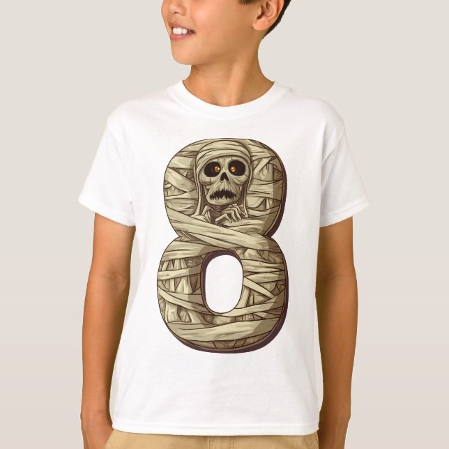 Camiseta Número 8 Mamita Tema de Halloween Niños de 8 años (Anverso)