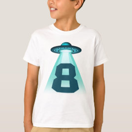 Camiseta Número 8 Secuestro Tema Alien OVNI Niños De 8 Años
