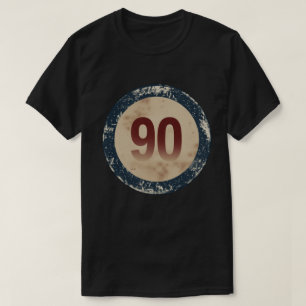 Camiseta Número 90 Vintage con Efecto de Desgaste