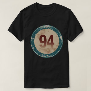 Camiseta Número 94 Vintage con Efecto de Desgaste