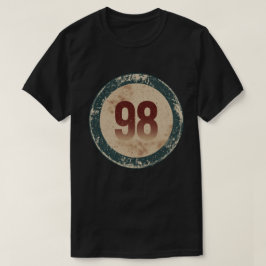 Camiseta Número 98 Vintage con Efecto de Desgaste