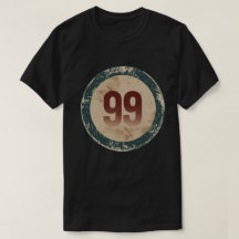 Número 99 Vintage con Efecto de Desgaste