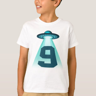 Camiseta Numero 9 Alien Tema 9 Niños de 9 años