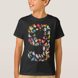 Camiseta Número 9 Aves Tema Niños De 9 Años
