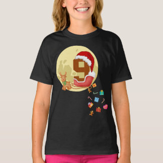 Camiseta Número 9 Navidades de Santa Sleigh Tema 9