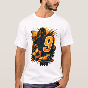 Camiseta Número 9 Tee de Energía Deportiva - Baloncesto y f