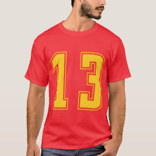Camiseta Número Amarillo 13eam Junior Deportes Regalo Numer