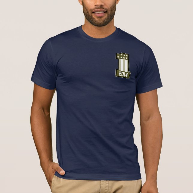 Camiseta Número americano personalizado un año o nombre (Anverso)