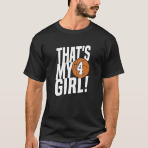 Camiseta Número cuatro que es mi Chica de baloncesto, papá