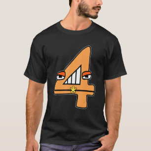 Camiseta Número Cuto Cuatro Niños Que Coinciden Con El Mal