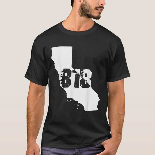 Camiseta Número de código de área 818 Strong Los Angeles Ca (Anverso)