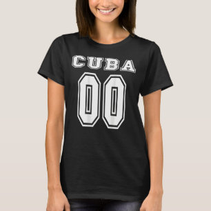 Camiseta Número de Cuba 00 impreso en el número de deportes