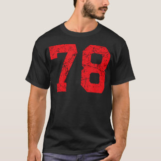 Camiseta Número de Equipo Deportivo Rojo Deteriorado