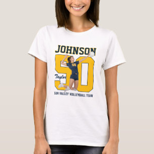 Camiseta Número de Jugador de Voleibol Foto Personalizada A