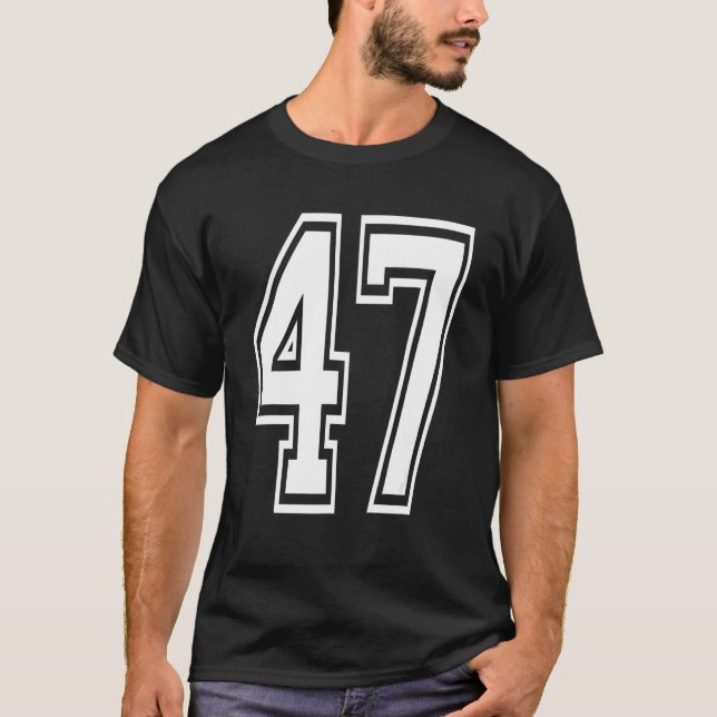 Camiseta Número de la Escuela de Cumpleaños 47 (Anverso)