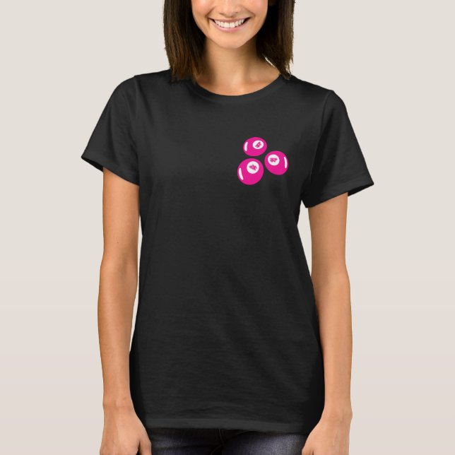 Camiseta Número de la suerte 4 bolas rosadas (Anverso)