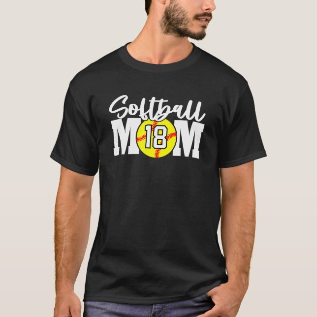 Camiseta Número de mamá de Softbol (Anverso)