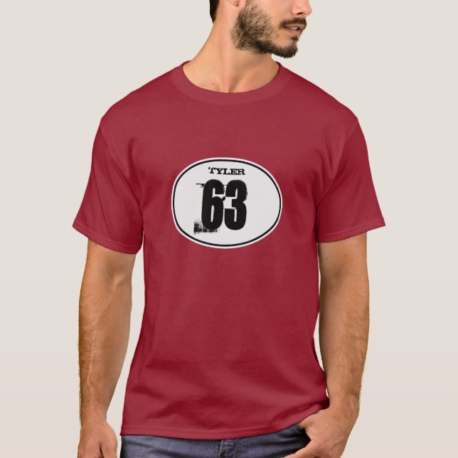 Camiseta Número de matrícula de la bici de la suciedad del (Anverso)