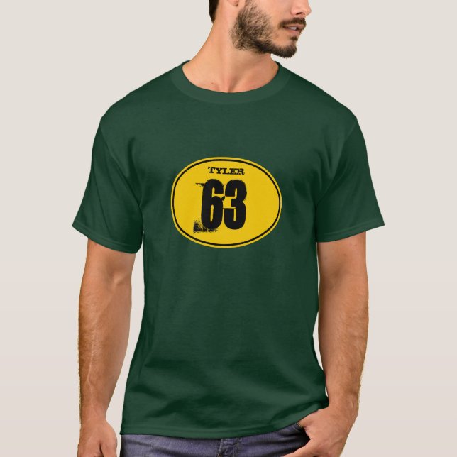Camiseta Número de matrícula de la bici de la suciedad del (Anverso)