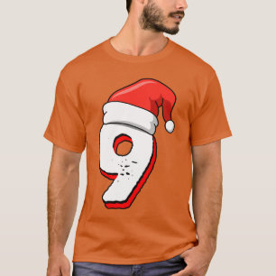 Camiseta Número de Navidad de cumpleaños 9 Cumpleaños de 9