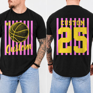 Camiseta Número de nombre de equipo de baloncesto personali