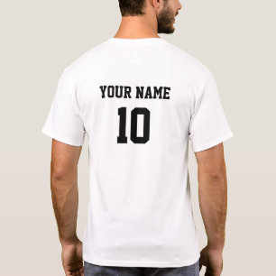 Camiseta Número de nombre personalizado blanco negro delant