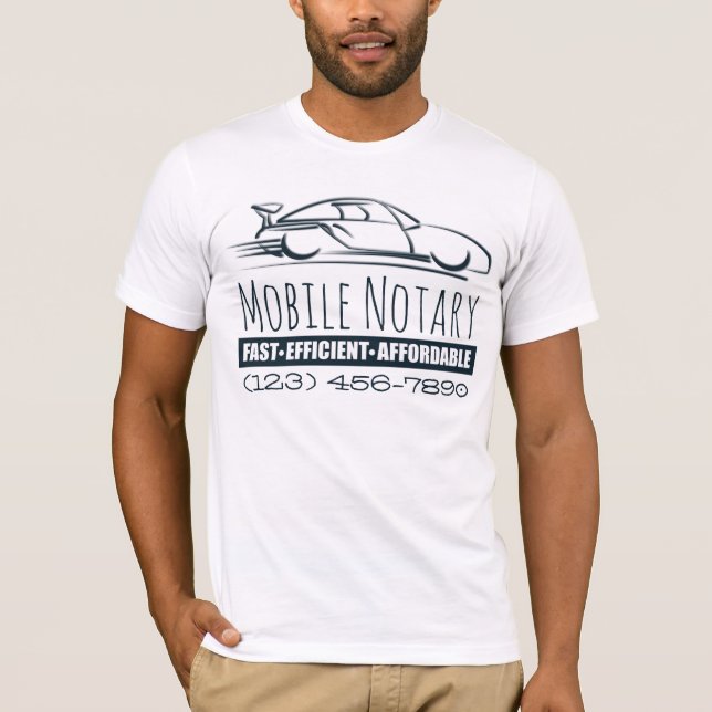 Camiseta Número de teléfono personalizado del notario móvil (Anverso)